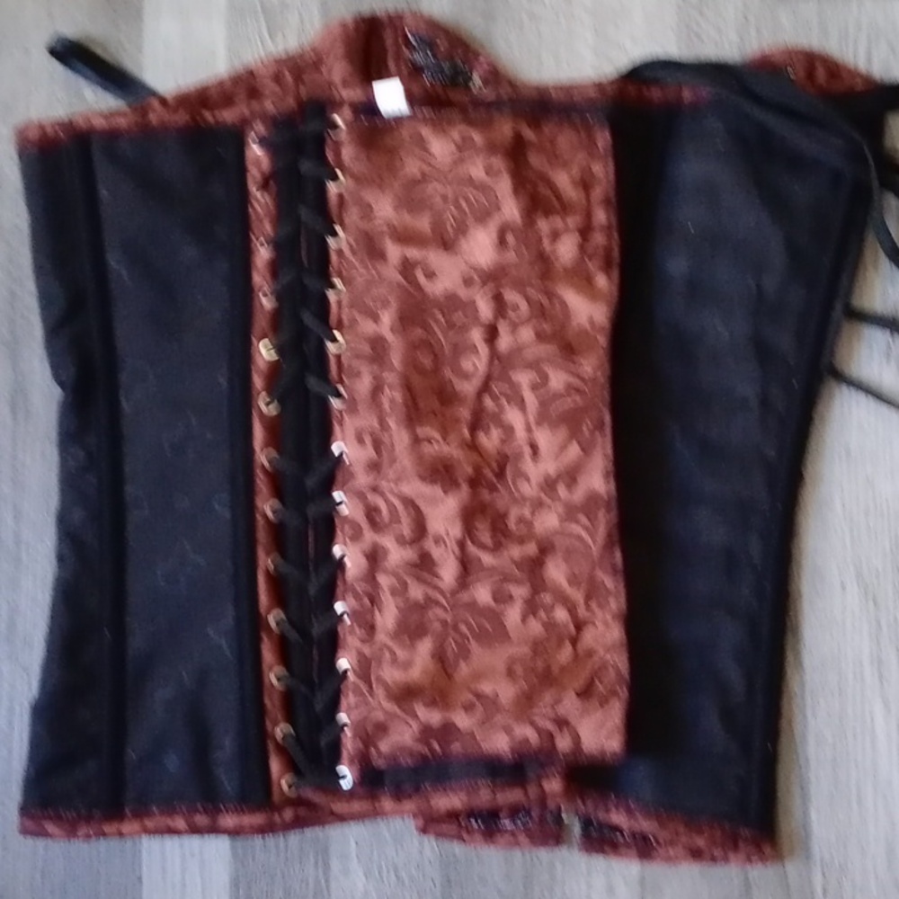 Elegant Brown Corset Top Pit to Pit 17 Inch Leng 15inch - Picture 8 of 8
